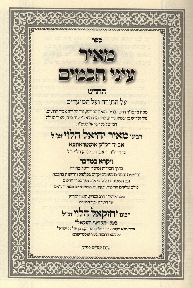 Sefer Meir Einei Chachamim HaChodosh Al HaTorah - Yayikra - Bamidbar - ספר מאיר עיני חכמים החדש על התורה - ויקרא - במדבר