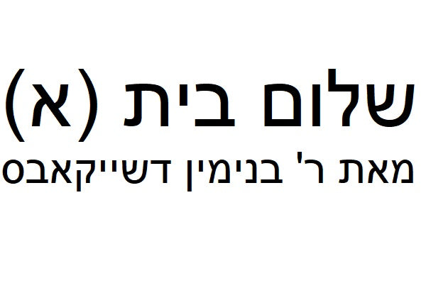 R' Binyomin Jacobs: Shalom Bayis - Part 1 (USB)