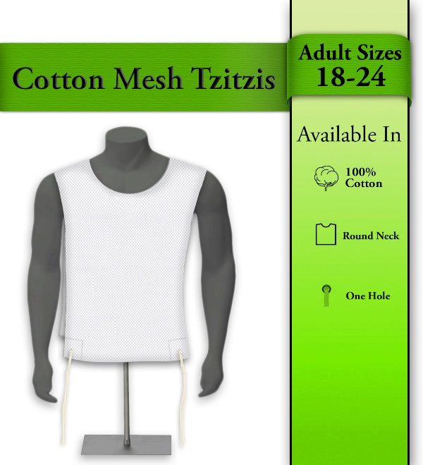 Mesh Cotton Tzitzis - Adult Size