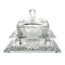 Honey Dish Set: Crystal & Sterling Silver Pomegranate Design