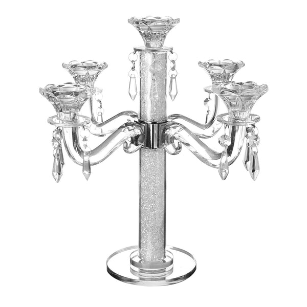 Candelabra: 5 Branch Crystal Hanging Crystals Design