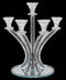 Candelabra: 5 Branch Crystal With Silver Crushed Glass - 14"