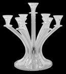 Candelabra: 7 Branch Crystal With Clear Crushed Glass - 14"