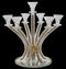 Candelabra: 7 Branch Crystal With Gold & Silver Crushed Glass - 14"