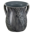 Wash Cup: Stainless Steel Floral Lace Design