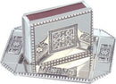 Matchbox Holder & Tray: Silver Plated Star of David Design