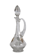 Wine/Whiskey Decanter: Crystal With Handle & Silver Grape Design