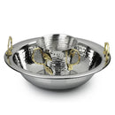 Wash Cup & Bowl: Hammered Brass Leaf Handles