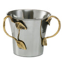 Wash Cup: Stainless Steel - Brass Leaf Handles