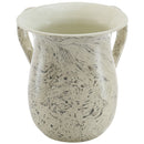 Wash Cup: Stainless Steel Marbe Design Off White And Grey