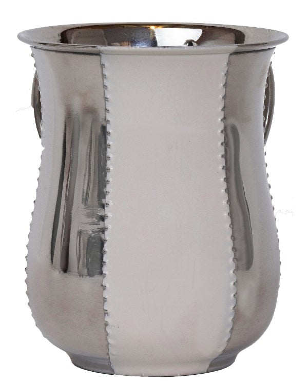 Wash Cup: Stainless Steel Ivory Dotted