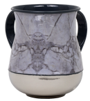 Wash Cup: Marble - Silver/White