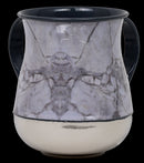 Wash Cup: Marble - Silver/White