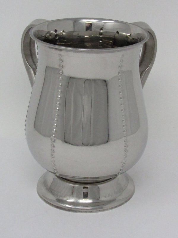 Wash Cup: Stainless Steel Dotted Design On Stem