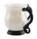 Wash Cup: Polyresin - White With Black Handles