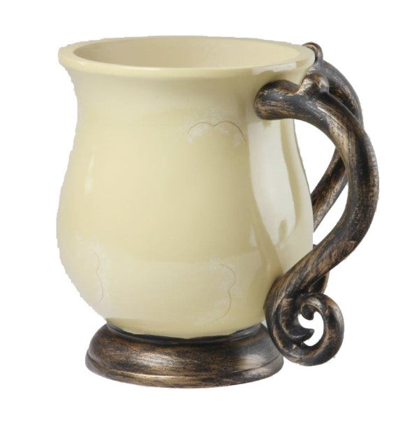 Wash Cup: Polyresin - Cream & Rubbed Bronze