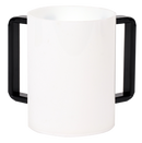 Wash Cup: Lucite White - Black Handles