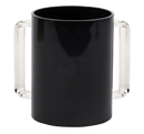 Wash Cup: Lucite Black - Clear Handles