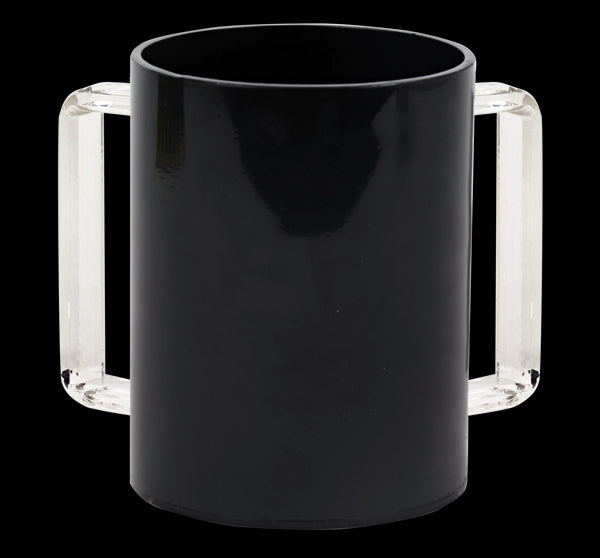 Wash Cup: Lucite Black - Clear Handles