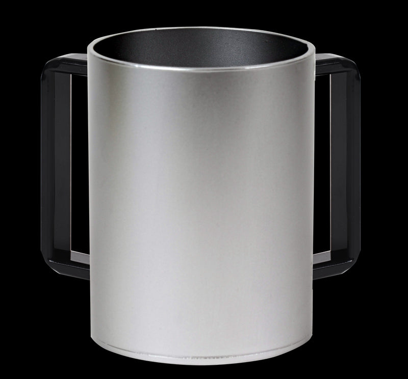 Wash Cup: Lucite Silver - Black Handles