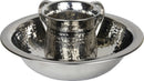 Wash Cup & Bowl: Stainless Steel Hammered