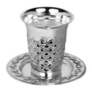 Kiddush Cup & Tray: Silver Plated