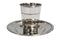 Kiddush Cup & Tray: Stainless Steel Dotted Design