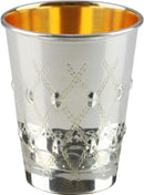 Kiddush Cup: Silver Plated Rope Grid Design
