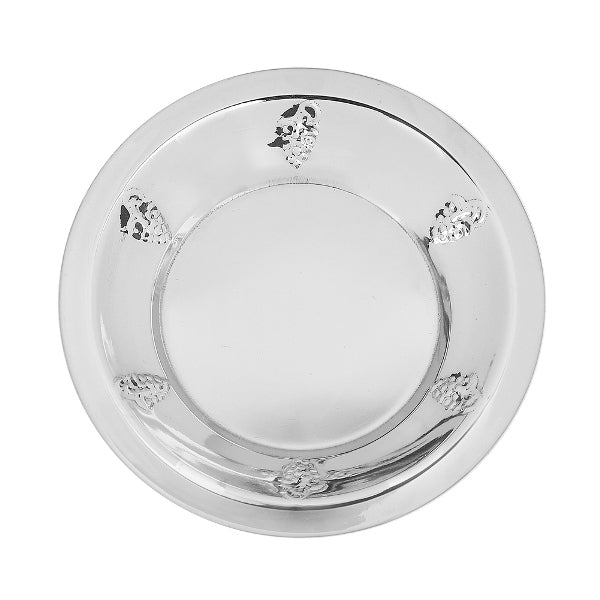 Kiddush Cup Tray: Stainless Steel Grape Design