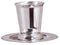 Kiddush Cup & Tray: Stainless Steel Dotted Design