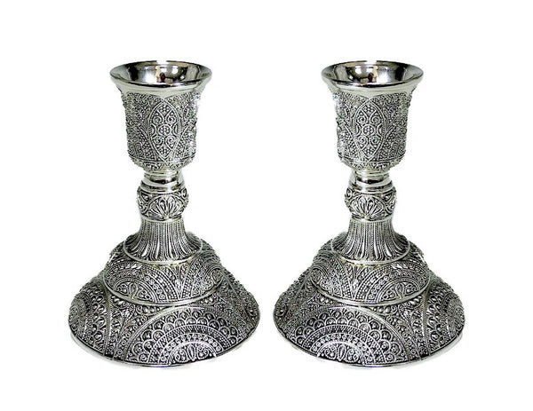 Candlestick Set: Silver Plate 4" Filagree