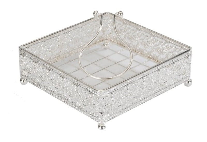 Napkin Holder: Silver Plated With Weight