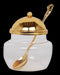 Honey Dish With Spoon - Gold