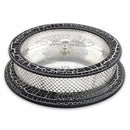 Matzah Holder: Wood & Silver Plated Black Marble Design