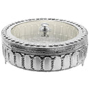 Matzah Holder: Silver Plate And Lucite Cover Palace Design