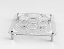 Lucite Lucite Square & Round Seder Plate Stand With Silver Legs