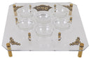 Seder Plate: Lucite With Gold Plating - 16"