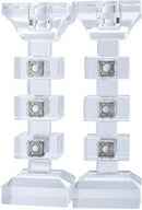 Candlestick Set: Crystal & Silver Design