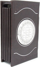 Haggadah Holder: Leather-Like Silver Seder Plate Design - Brown