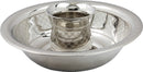 Wash Cup & Bowl: Nickel Plated Diamond Design