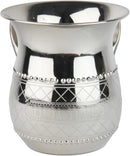 Wash Cup: Nickel Plated Dotted Grid Design