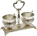Salt Dish: Silver Plated Quilted Design