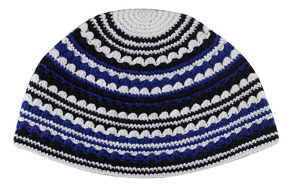 Hand Made Frik Yarmulka - Blue Colors