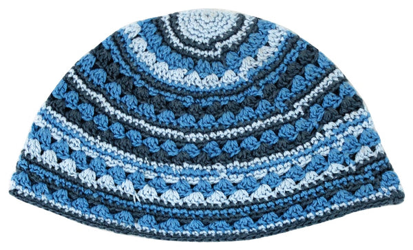 Hand Made Frik Yarmulka - Blue Colors