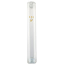 Mezuzah Case: Plastic Clear With Gold Shin - Waterproof