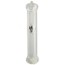 Mezuzah Case: 4.7" Clear Silver Plated Crown Ends
