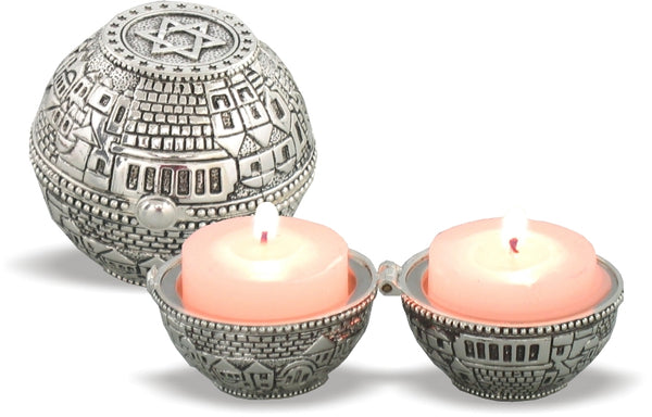 Tealight Holder: Sphere Shaped Jerusalem Design