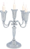 Candelabra: 5 Branch - Nickel Plated Diamond Design