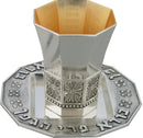Kiddush Cup & Tray: Nickel Plated