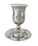 Kiddush Cup & Tray: Nickel Plated